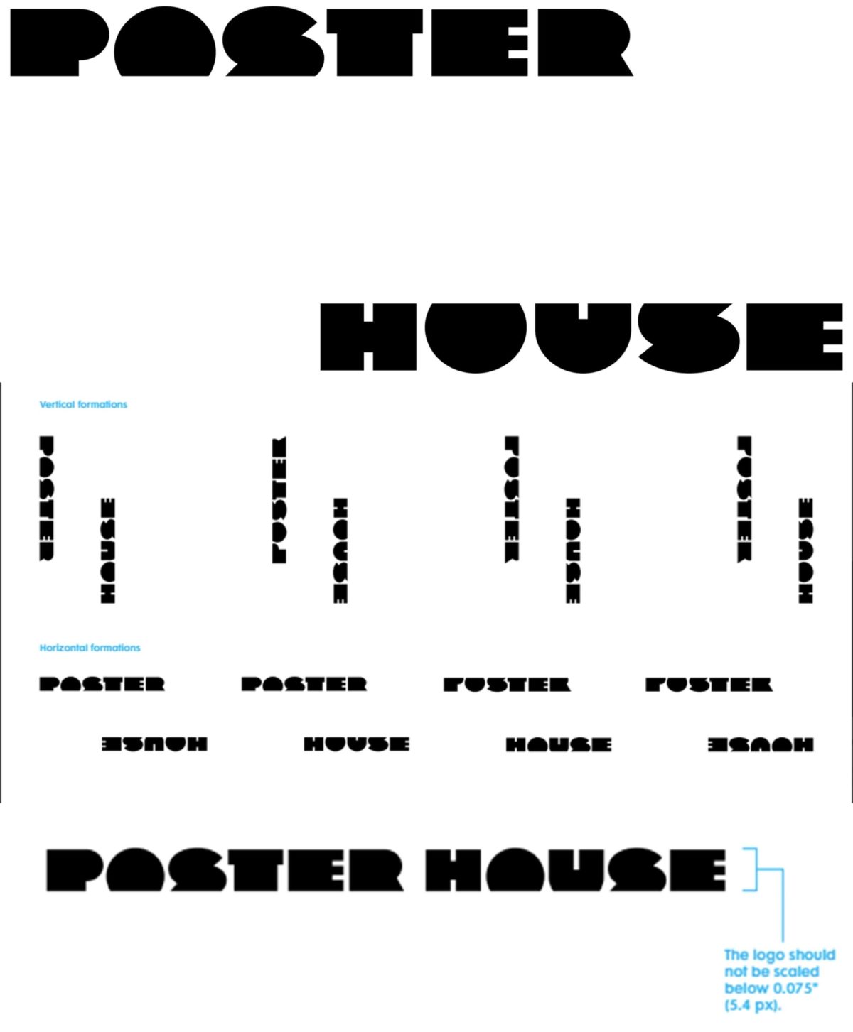 Many logos of Poster House with different font sizes and in different areas.