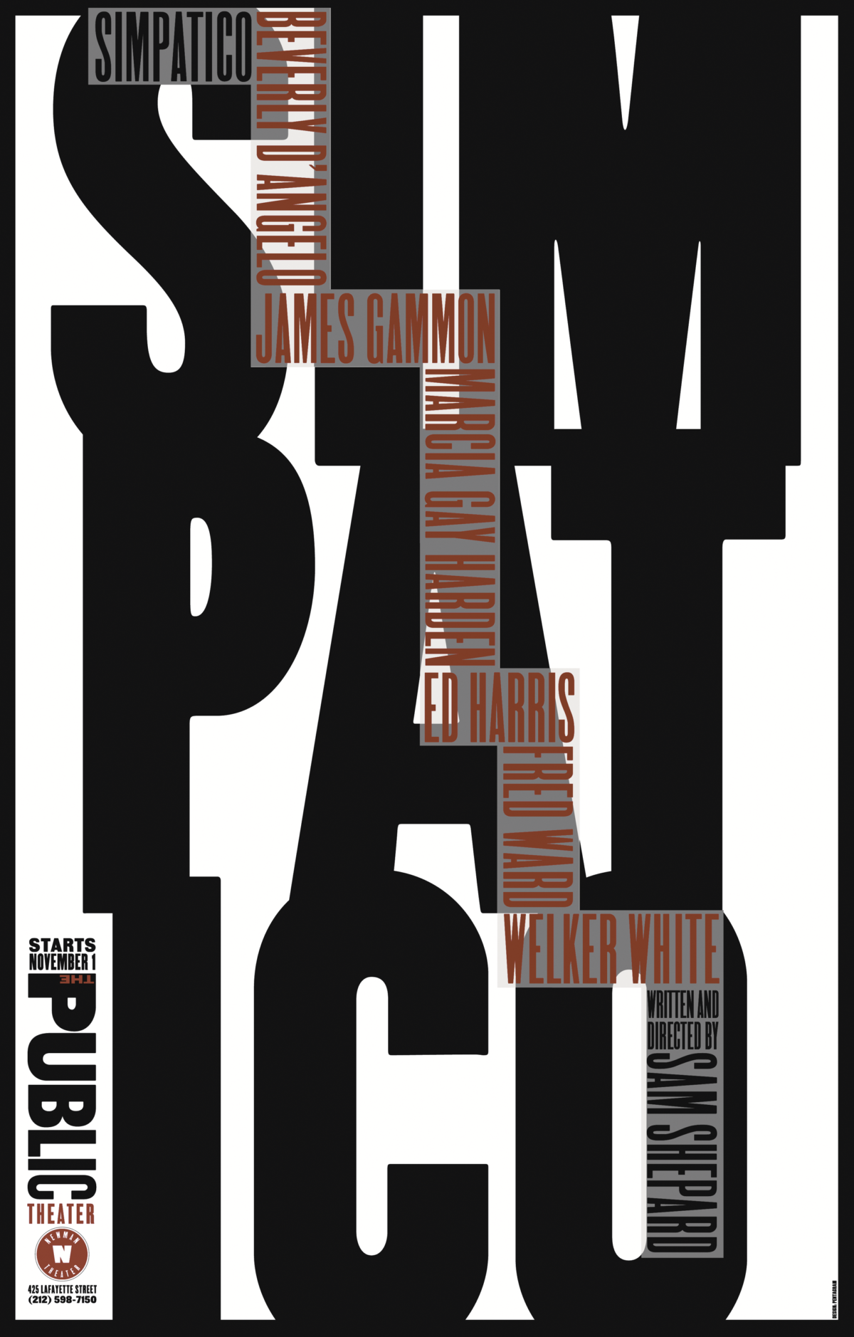 Paula Scher The Public Theater Collection Poster House   4. Simpatico 