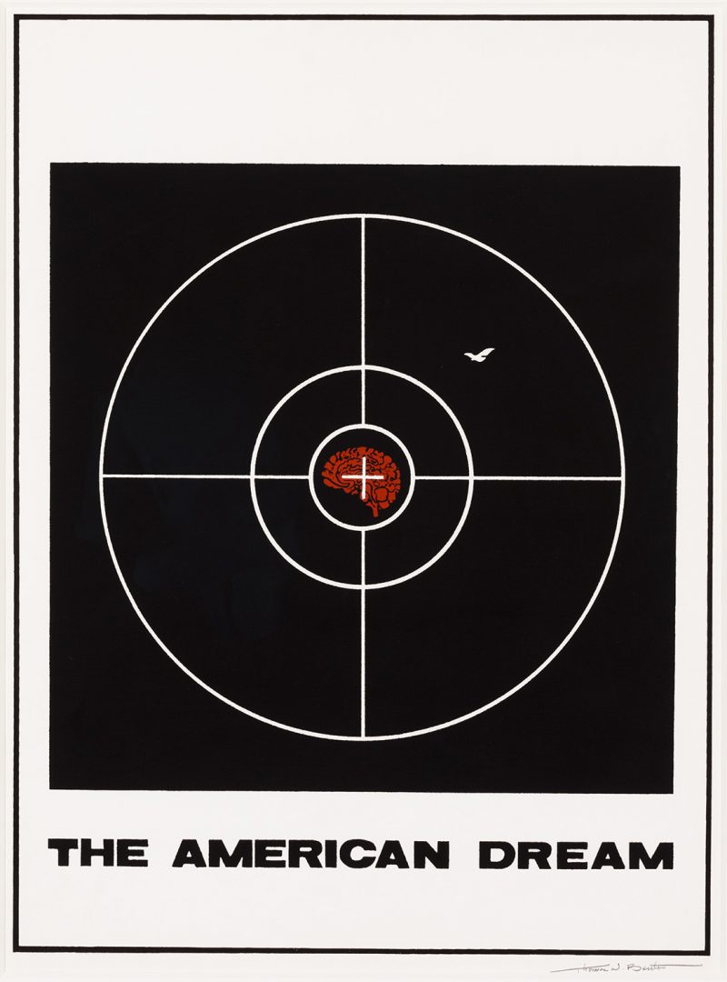 silkscreen poster of a target