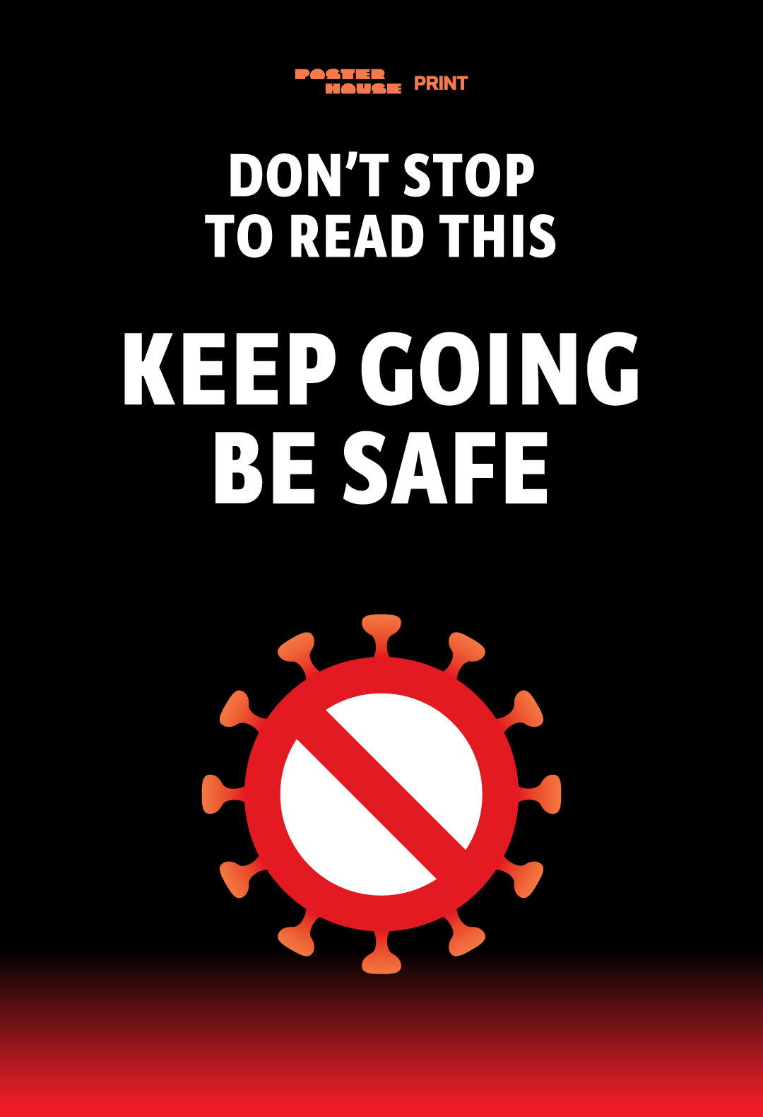 A type based PSA poster featuring a coronavirus particle with the
