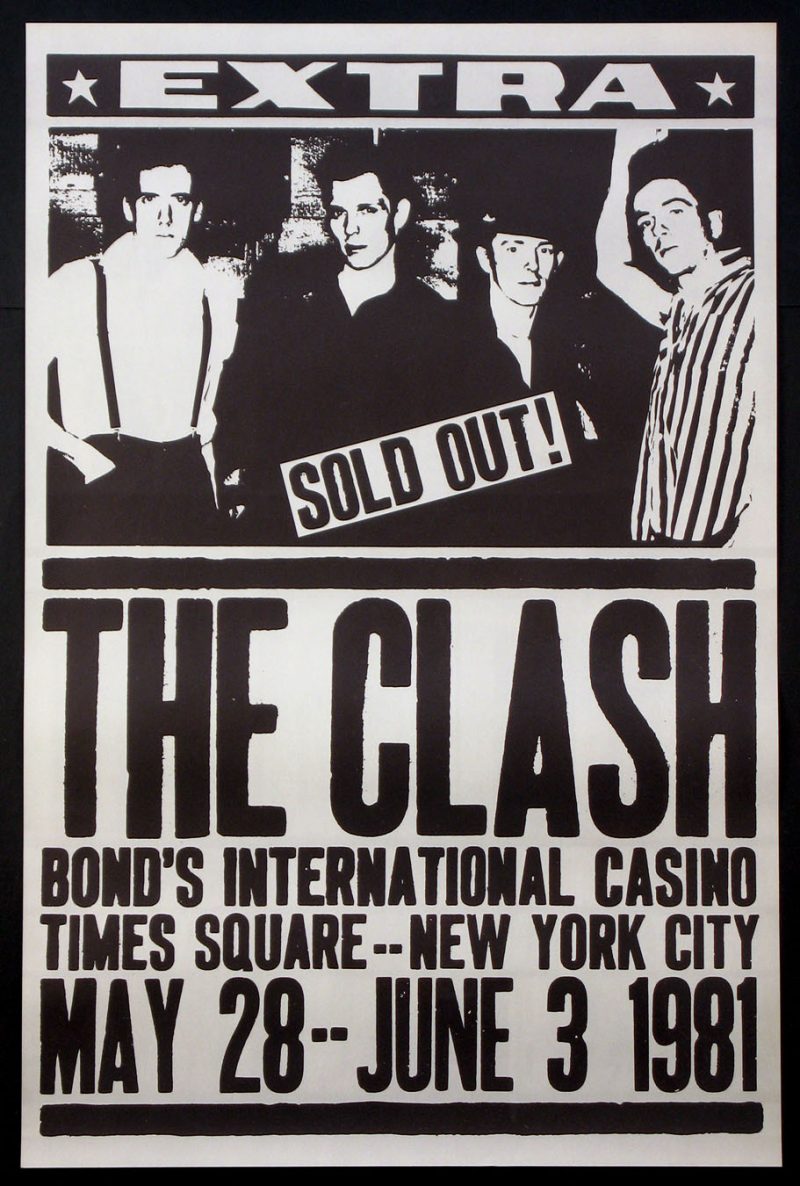 Type-based poster with an image of the band The Clash.