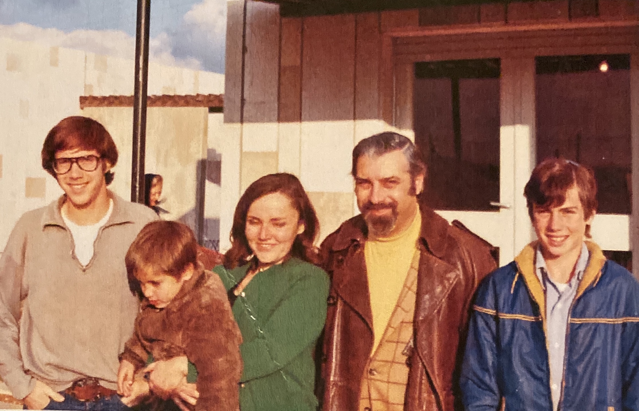 photograph of a family of five