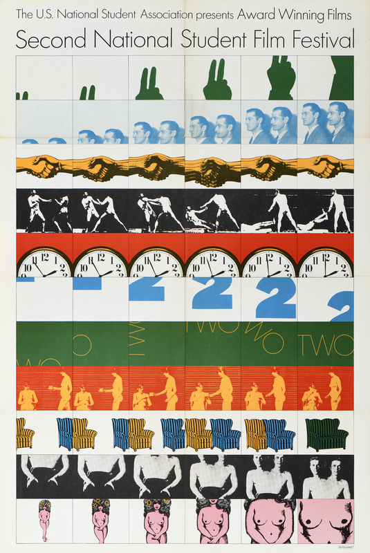 illustrational poster of rows of film strips