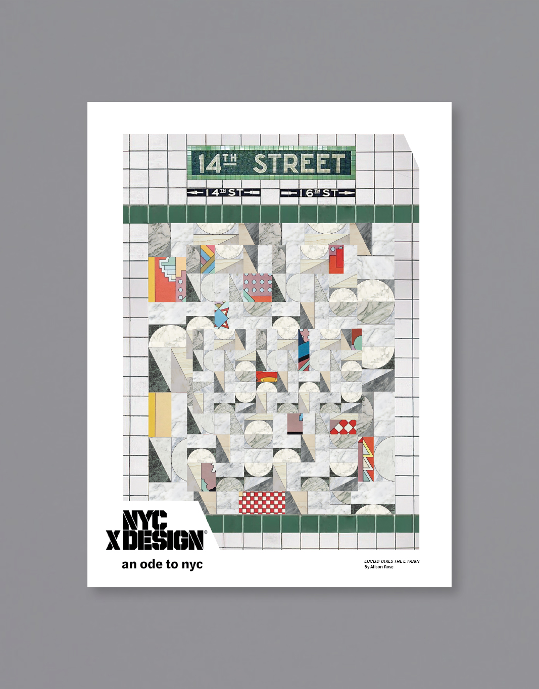 A poster of the New York subway wall mosaic art at 14th Street.