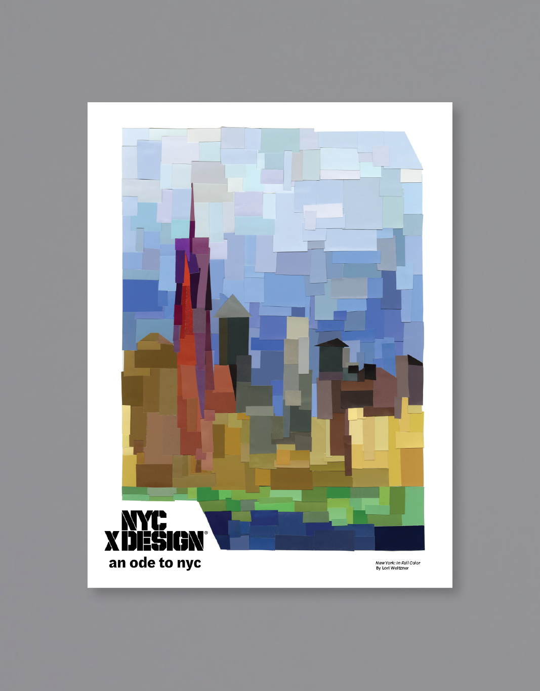 A poster of New York City, around The World Trade Center drawn in impressionism style.