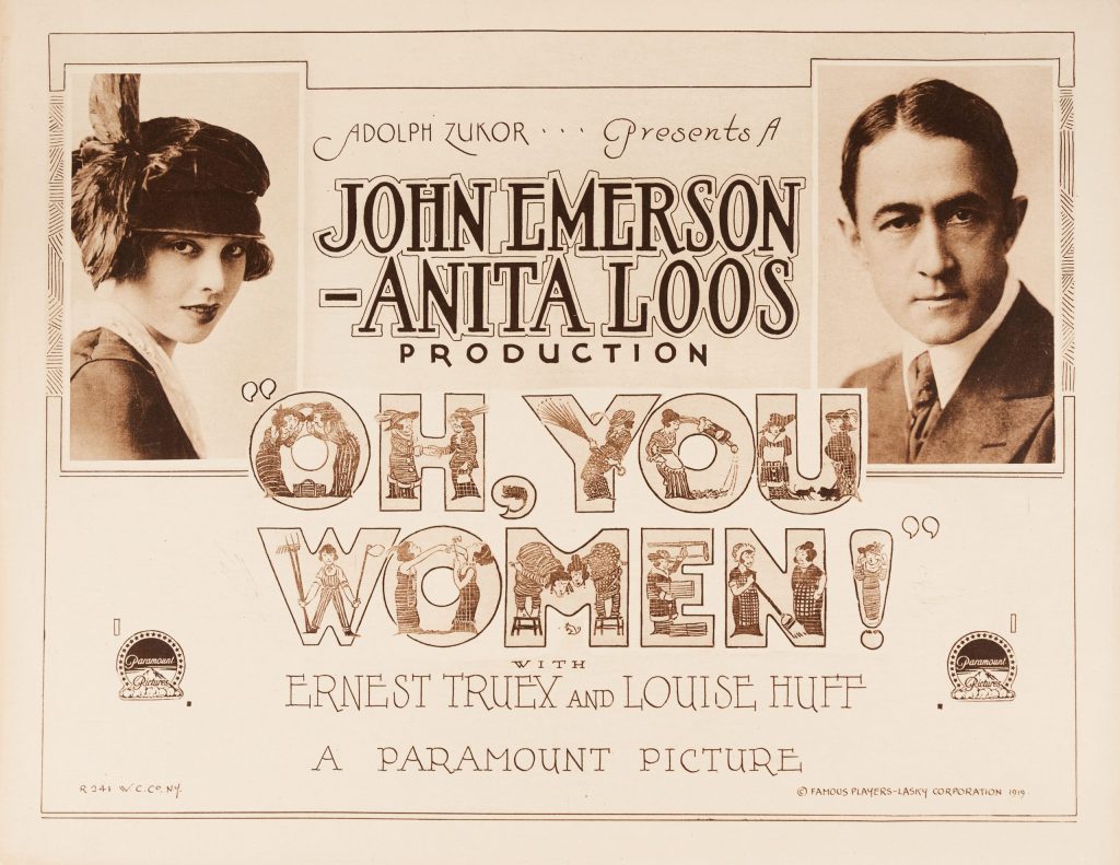 A lobby card featuring a man and a woman surrounding the title of the film.