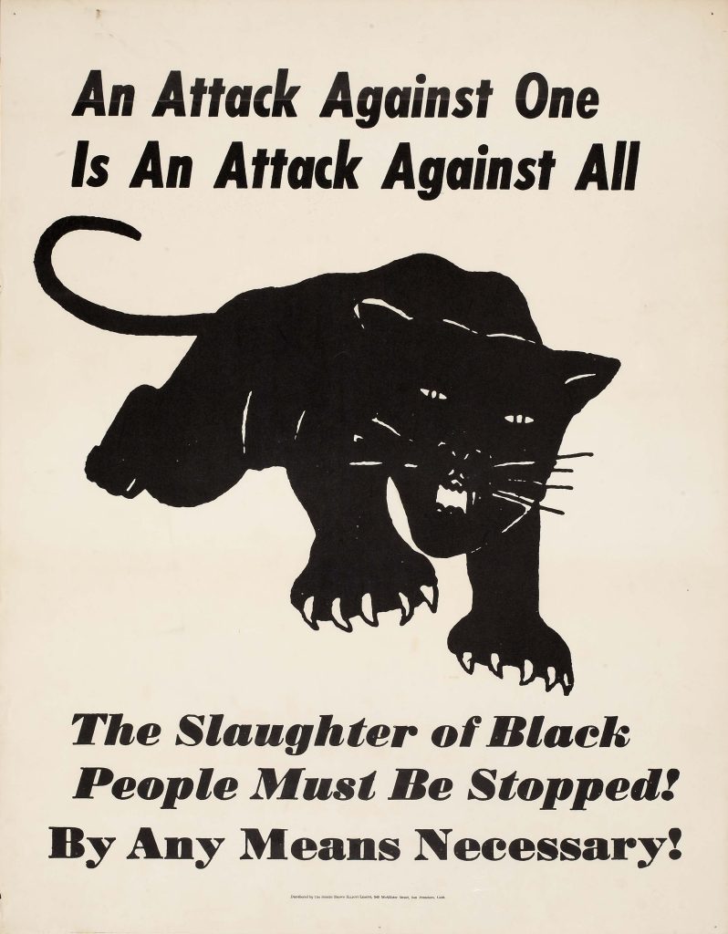 Offset poster of a black panther lunging toward the viewer.