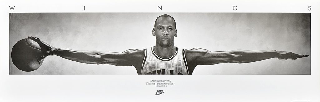 Poster of the wingspan of a basketball player.