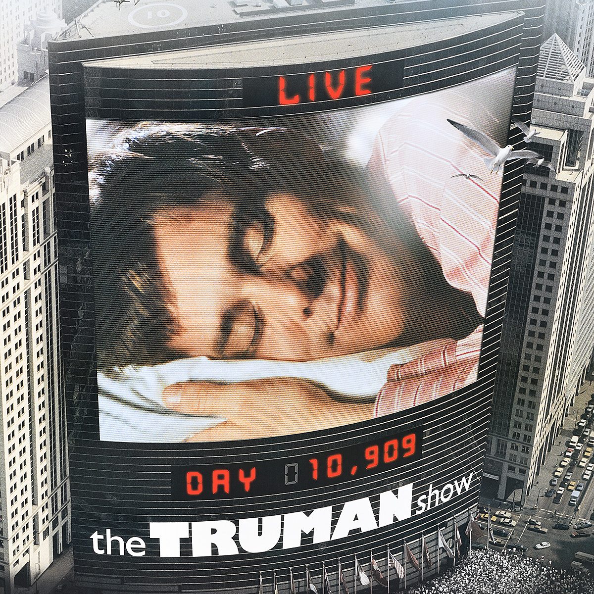 A poster image depicting movie information for The Truman Show