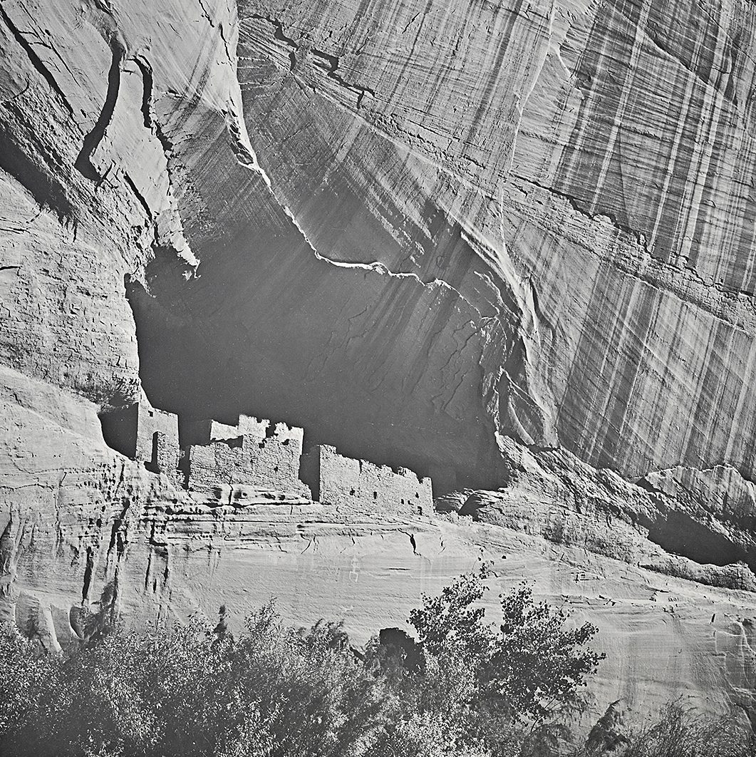 A poster image of Mesa Verde National Park in Black and White