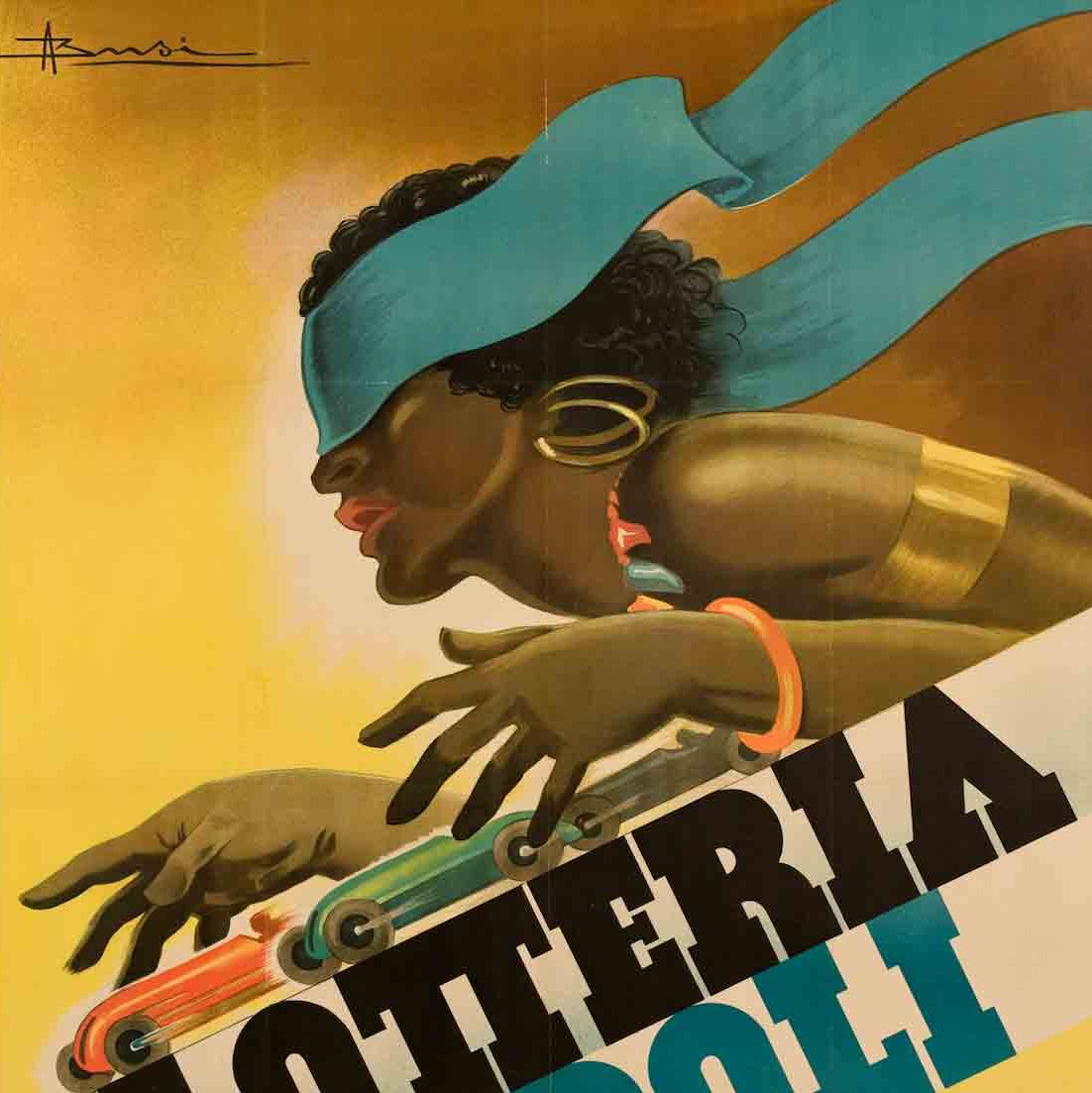 poster featuring an image of a black figure with a green scarf covering their eyes
