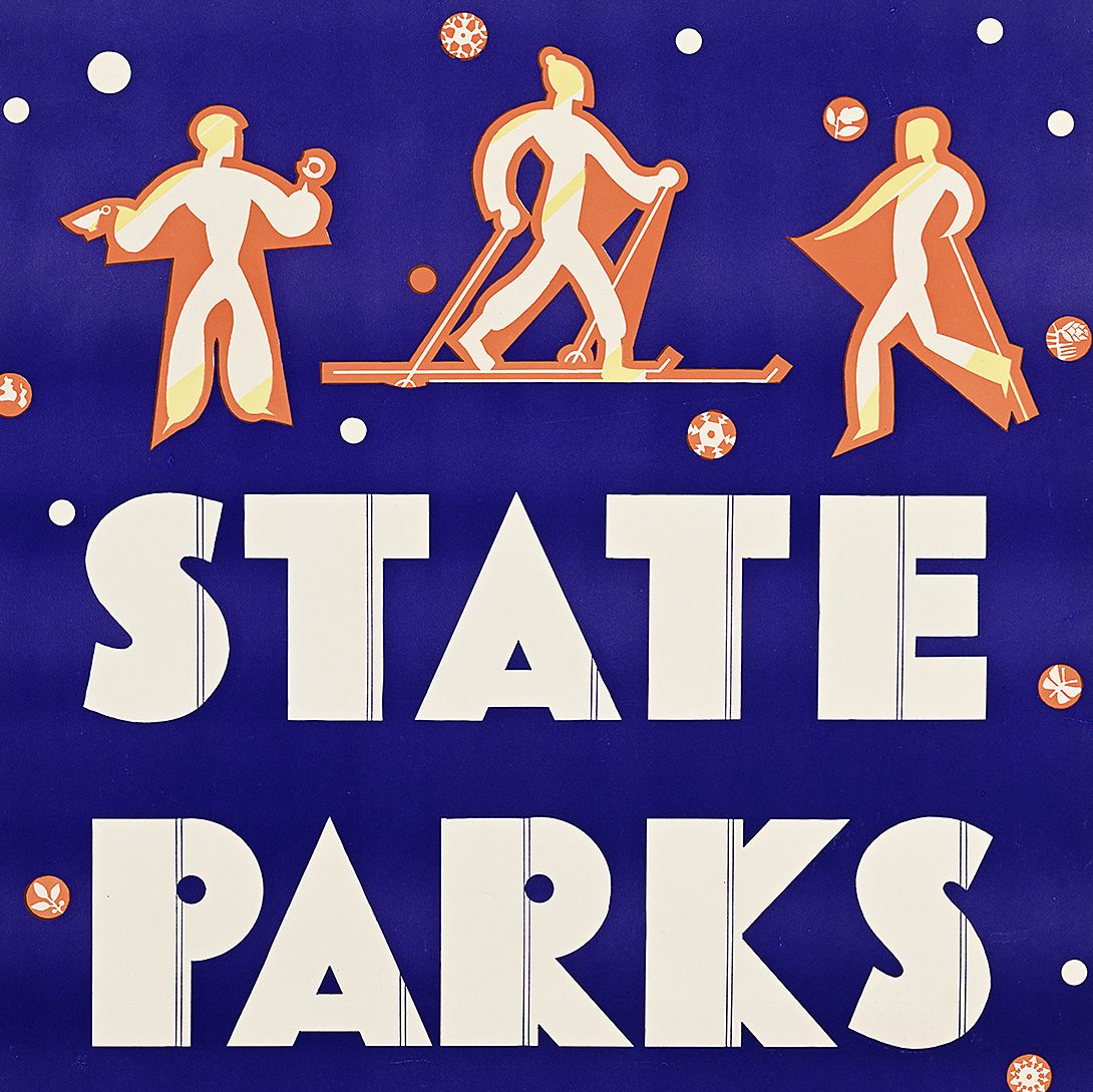 Illustration of figures performing outdoor activities above the words 