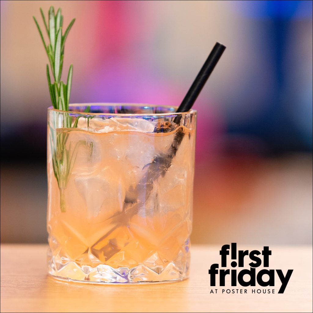 Digital photo of a peach colored cocktail in a rocks glass with a spring of rosemary and a short black straw sticking out of it.