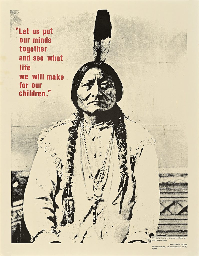 Poster of a native man staring at the camera.