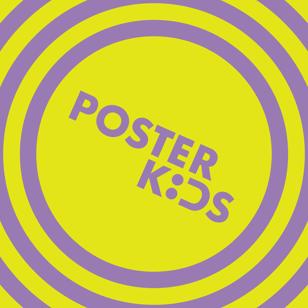 Poster Kids logo in a yellow and purple color scheme