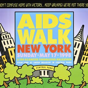 Poster advertising a fundraiser benefiting Gay Men's Health Crisis