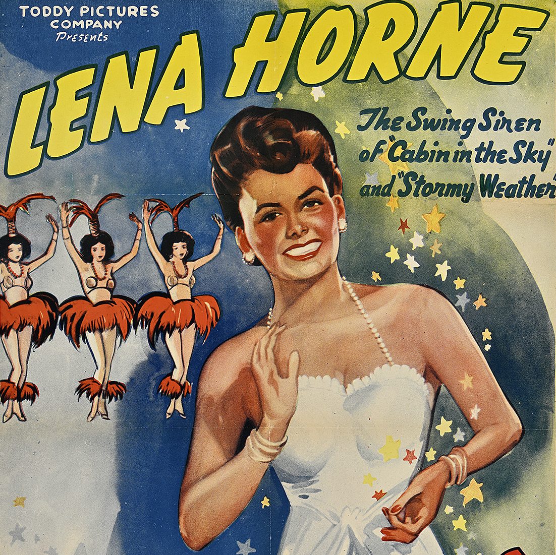 a vintage, illustrated poster of performer Lena Horne