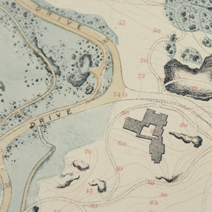 an antique map of central park