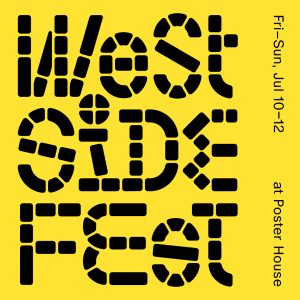 The West Side Fest logo in black on a bright yellow background.