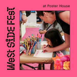 A child and an adult at a table doing an art project together.