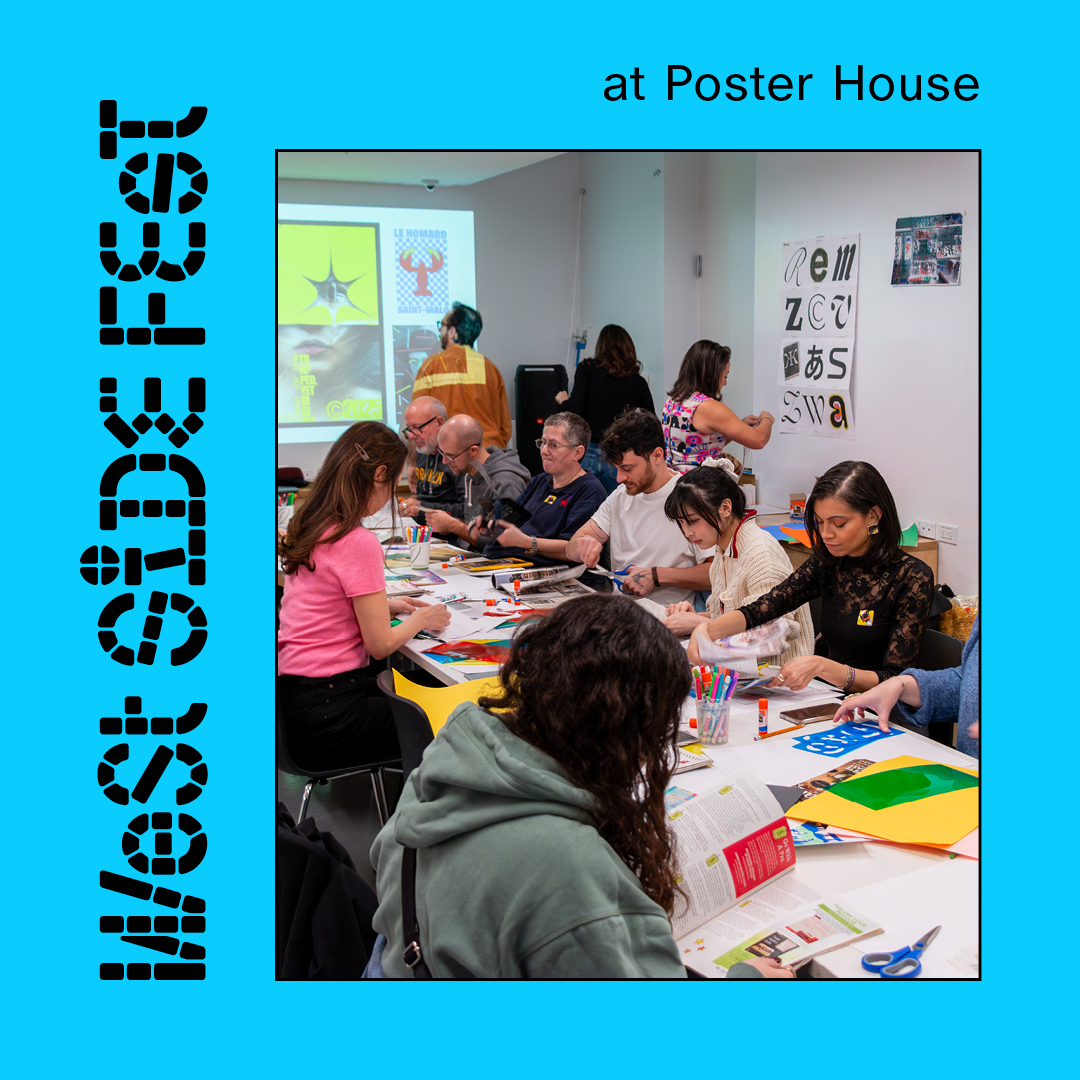 A group of people sitting at a long table doing an art project.