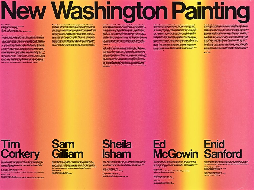 Yellow and pink gradiant horizontal poster with text.